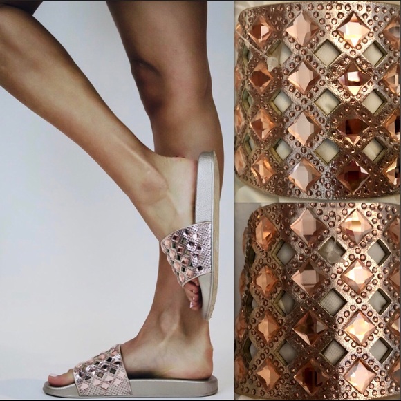 3D LASER CUT ROSE GOLD DIAMOND SLIDE - Picture 5 of 7